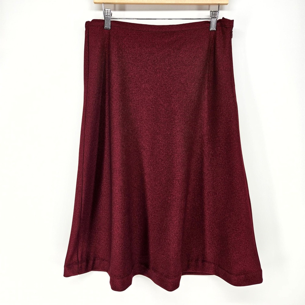 Koret Skirt Womens 12P Burgundy A-Line Elastic Back Mid-Length A03324 Office